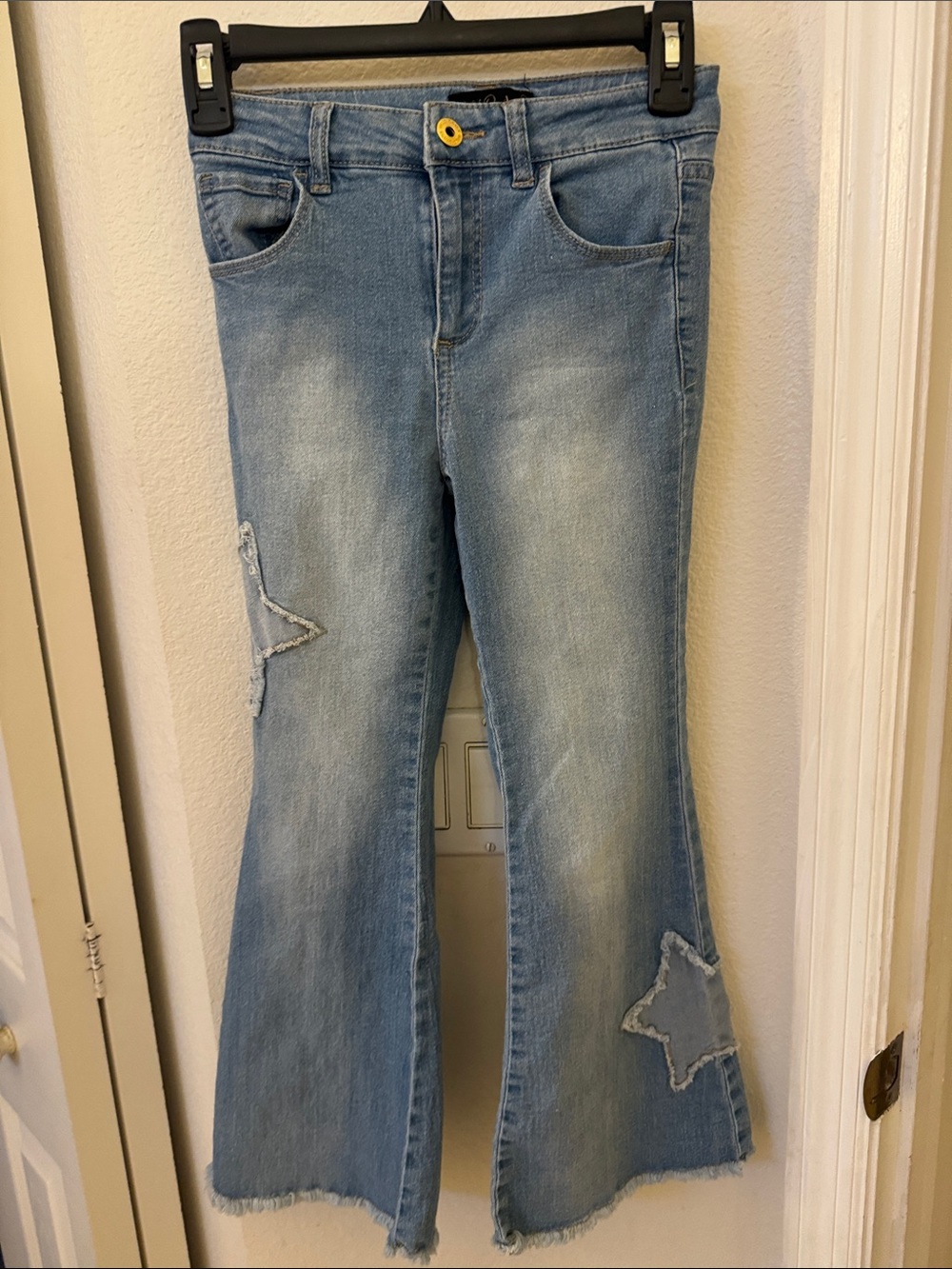 Zunie Light Blue Star-Appliqué Flare Jeans